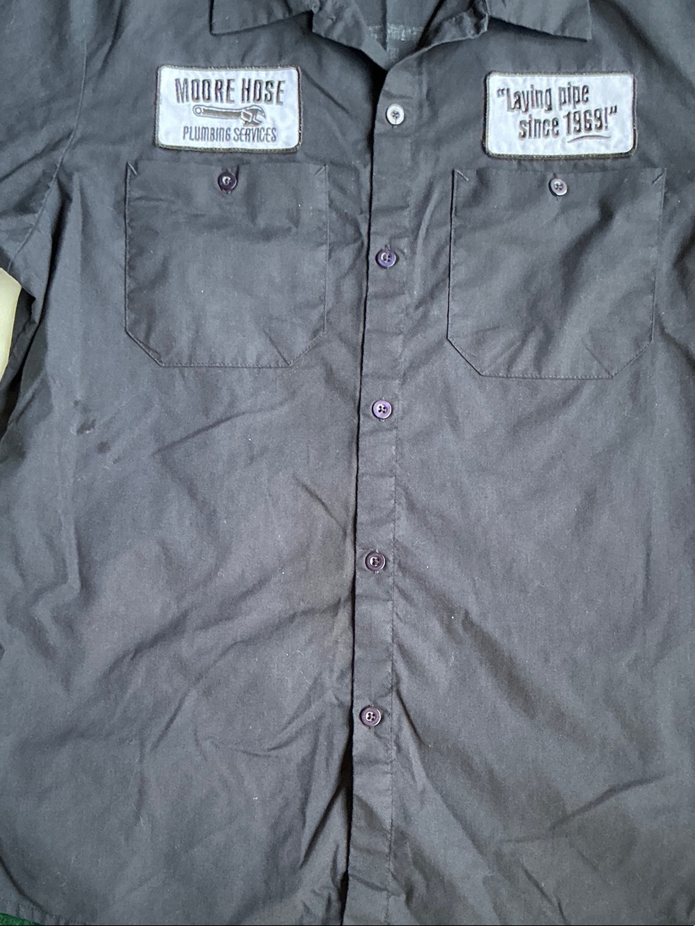Vintage Navy Blue Novelty Work Shirt Size L - Picture 10 of 10
